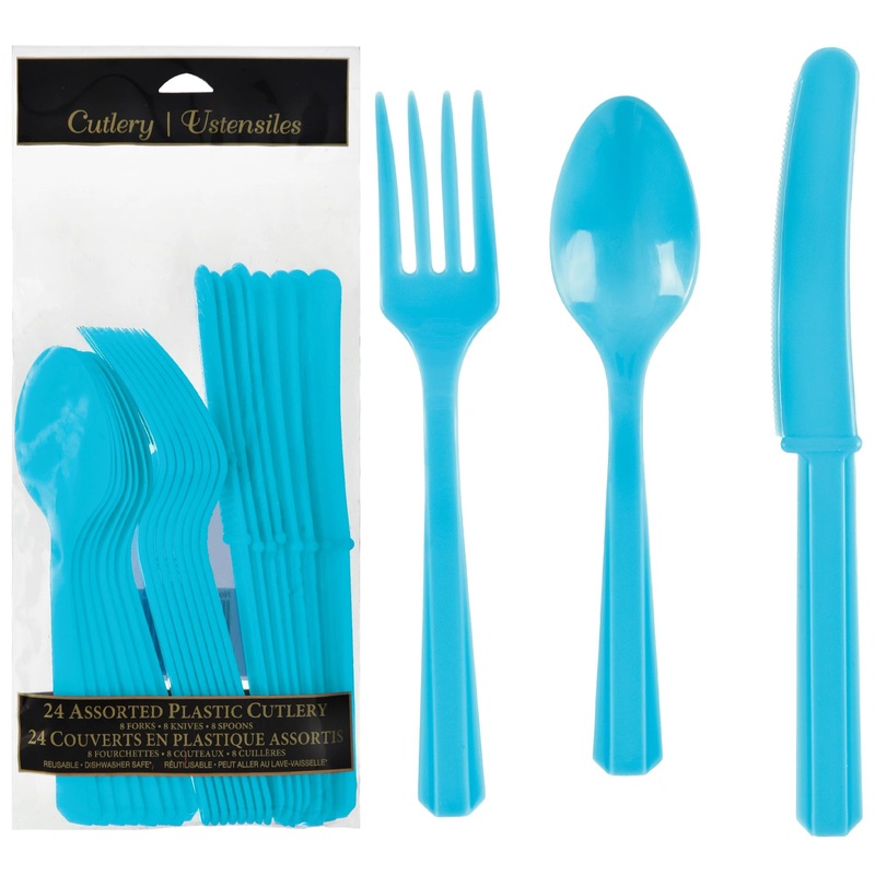 Value Reusable Assorted Cutlery, Low Ct. – Caribbean Blue