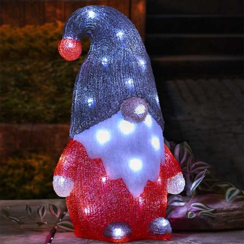 30cm Battery Operated Light up Christmas Gonk with Cool White LEDs