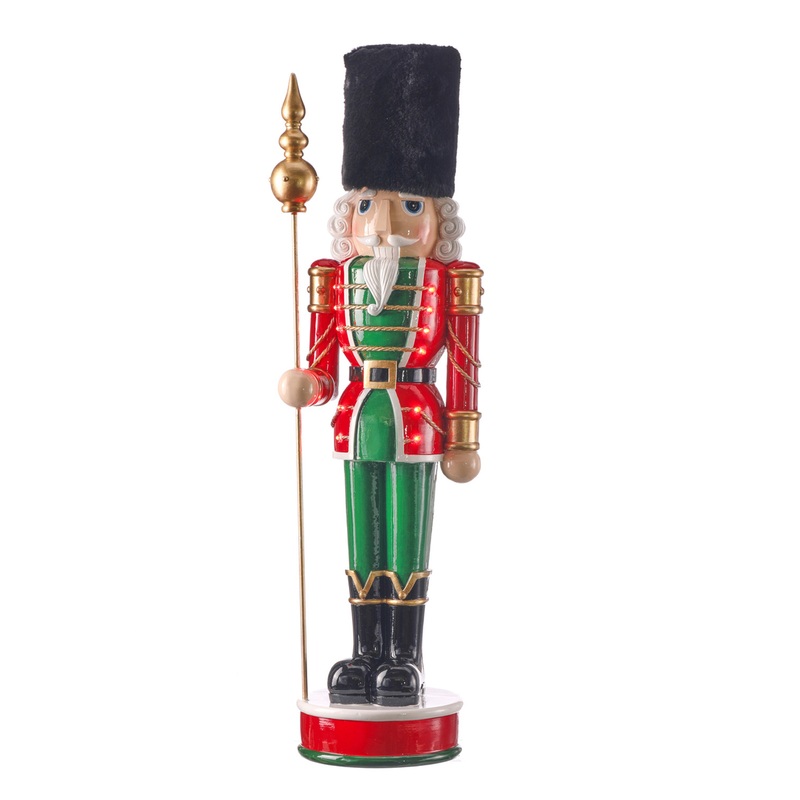 LED Resin Toy Soldier With Fur Hat 25.5″ Battery Operated