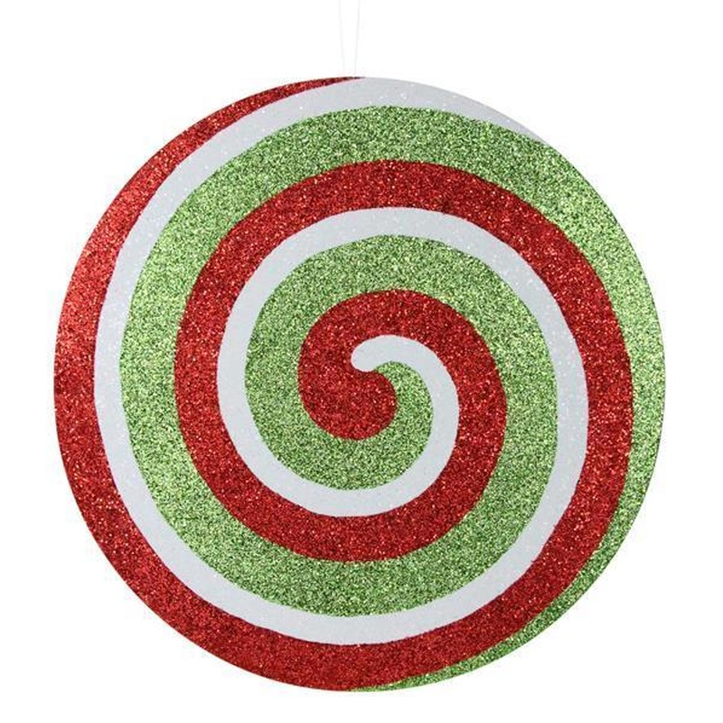20″ Glittered Peppermint Swirl