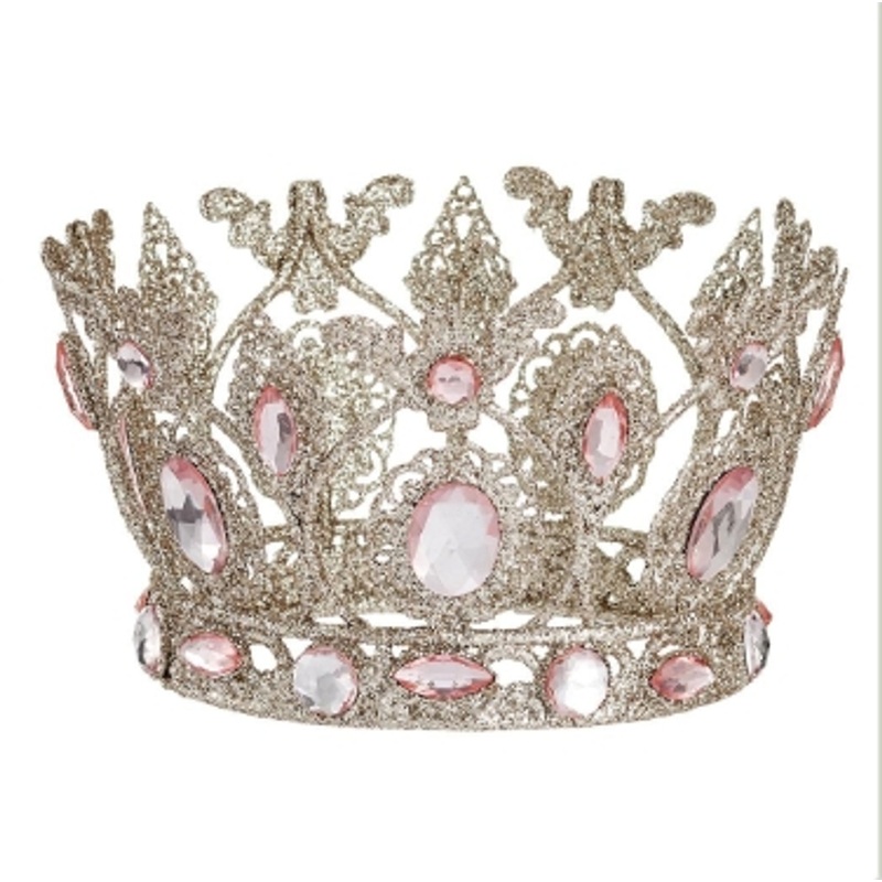 Glittered Rhinestone Crown 3.5″