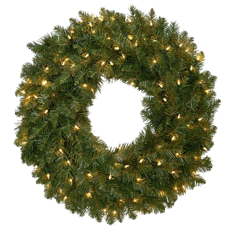 60″ Ashton Spruce Wreath – Clear LED