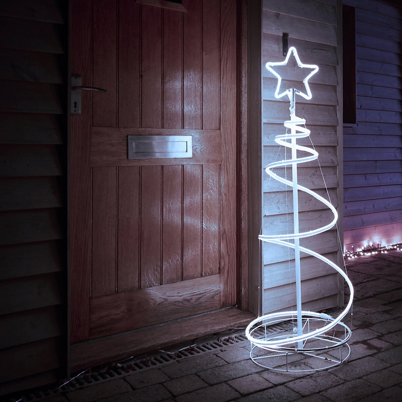 Warm white LED Spiral Tree Silhouette (H) 1250mm