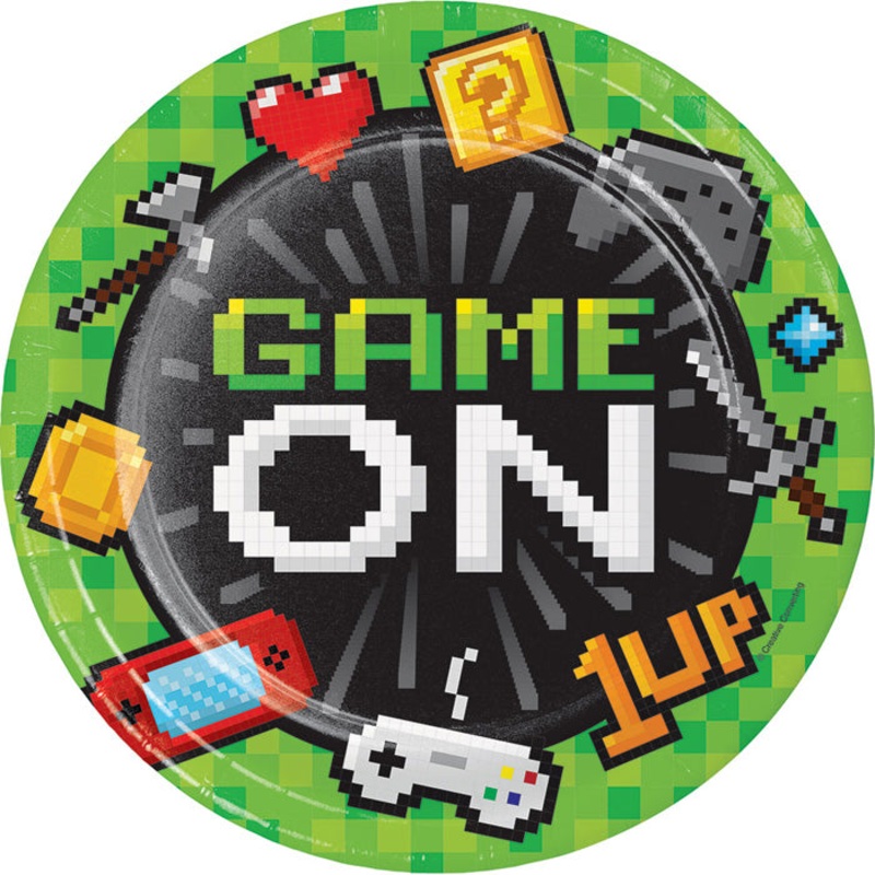 Video Game Party Paper Plates (8/Pkg)