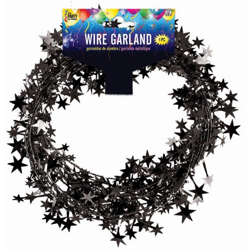 25 Foot Star Garland  Black