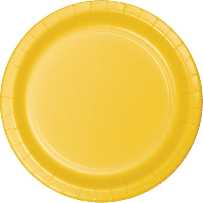 10″ Paper Plate-School Bus Yellow