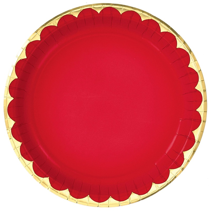 10″ Metallic Paper Plate – Apple Red