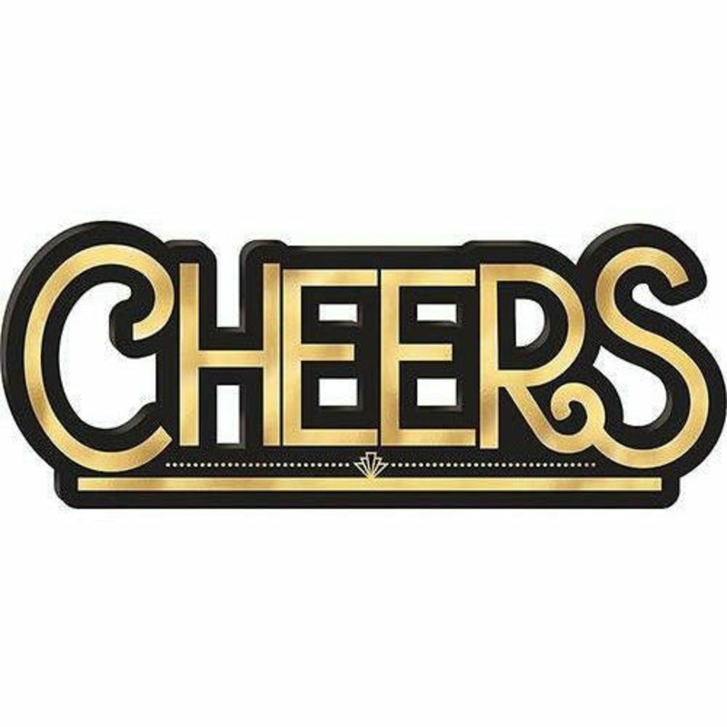 Black & Gold Cheers Block Sign