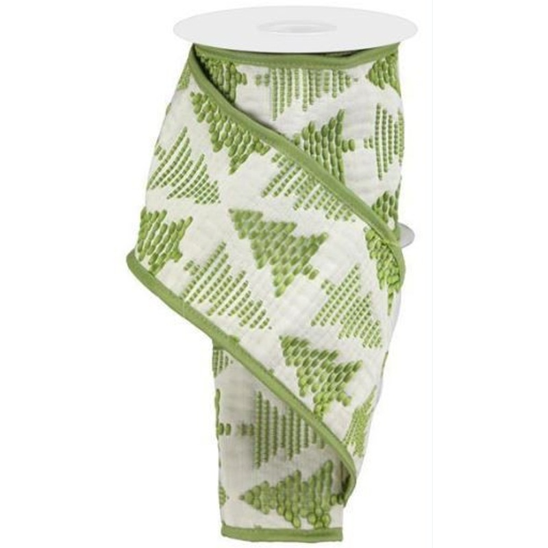 Embroidered Pine Tree Ribbon