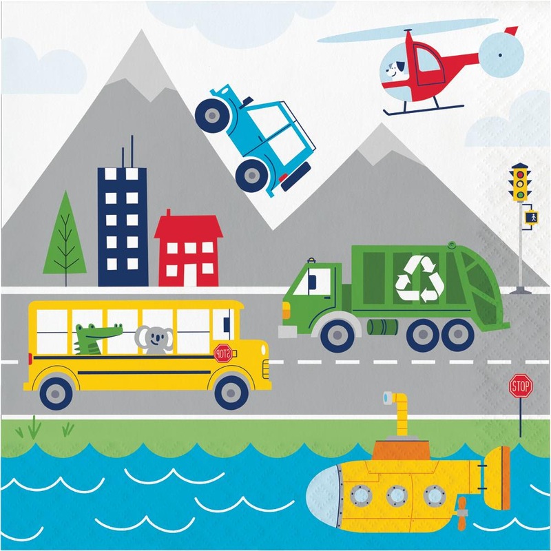 Transportation Time Lunch Napkin (16/Pkg)