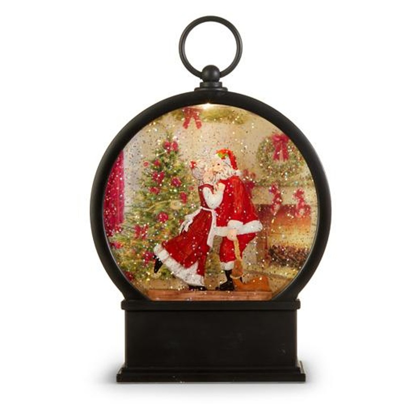 Mrs Claus Kissing Santa Water Lantern