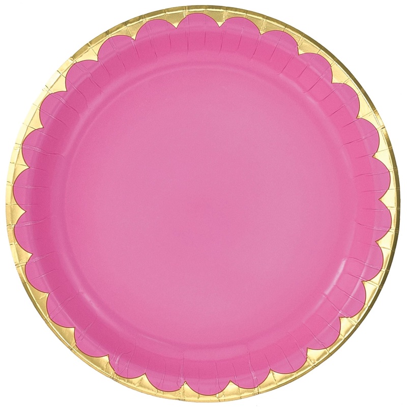 10″ Metallic Paper Plate – Bright Pink