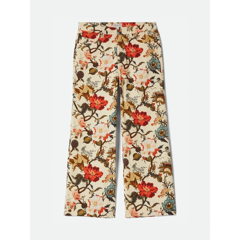 Margo Cropped 5-Pocket Pant: Botanical Floral