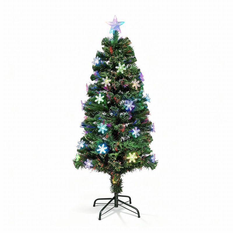 3Ft/90cm Snowflakes Fibre Optic Christmas Tree LED Pre-Lit