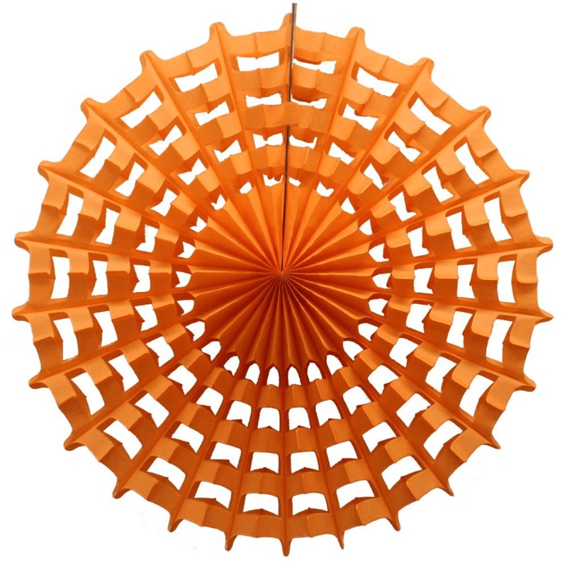 Tissue Paper Halloween Web Fan, 27″ – Orange