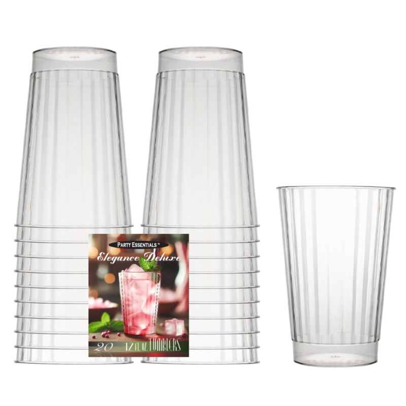 12 OZ. ELEGANCE/DELUXE TUMBLERS  CLEAR 20 CT.