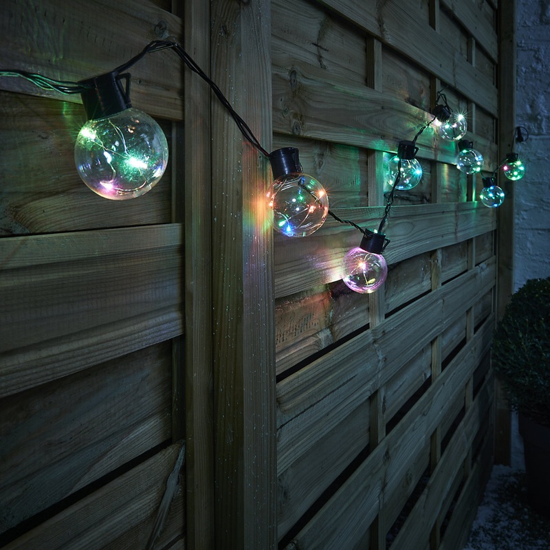 20 Colour changing Festoon LED String lights With timer function & 17.7m Black cable