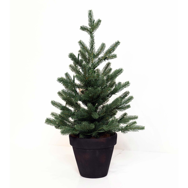 1.5′ Balsam Seedling Potted Tree- Battery Operated – Clear LED Lights