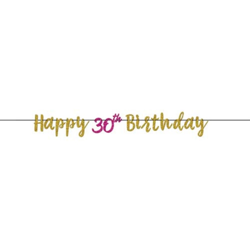 30th Birthday Glitter Letter Banner