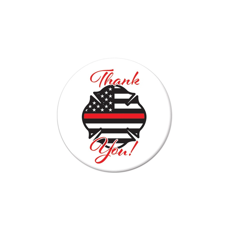 6 Pack Bulk Thank You! Firefighters Button
