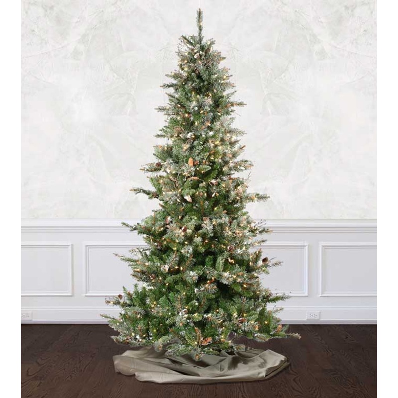 9′ Frosted Virginia Tree – Clear LED