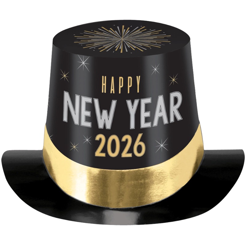 2026 Cheers For The New Year Printed Top Hat