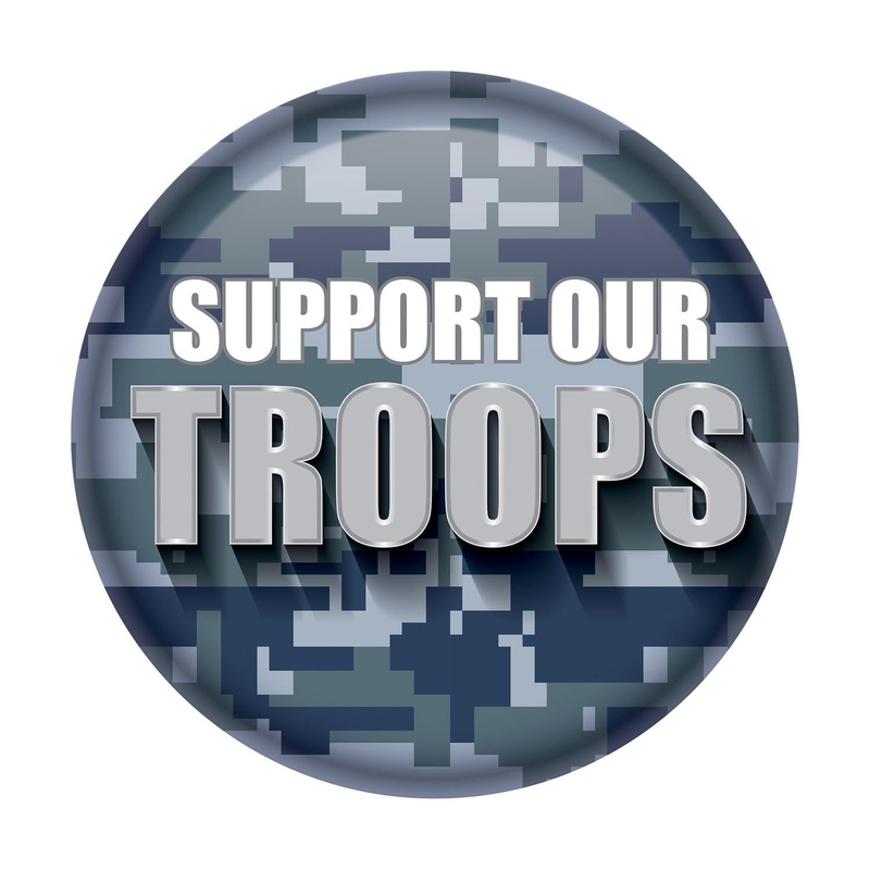 6 Pack Bulk Support Our Troops Button – Navy