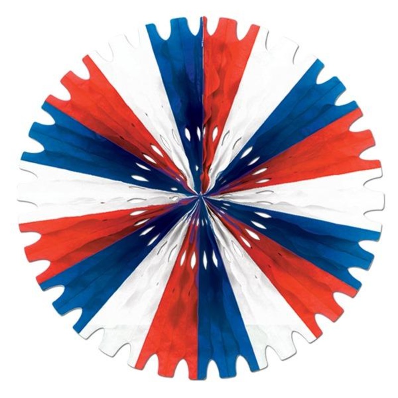 12 Pack Bulk Tissue Party Fan – red – white – blue