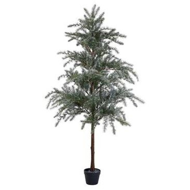 PE Snowy Pine Tree in Plastic Pot