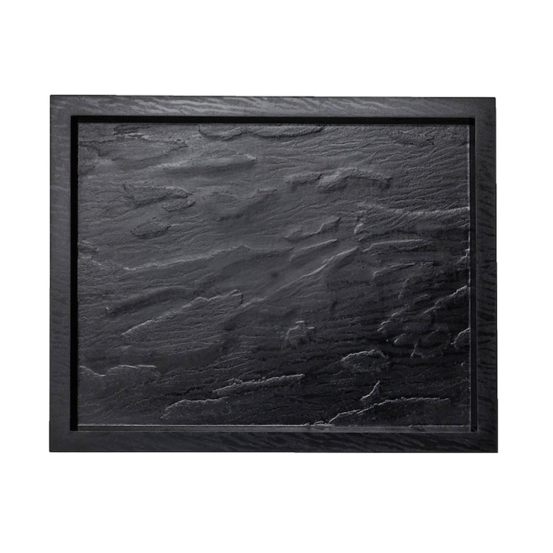 13.25 x 10.6 RUGGED FAUX SLATE TRAY  BLACK