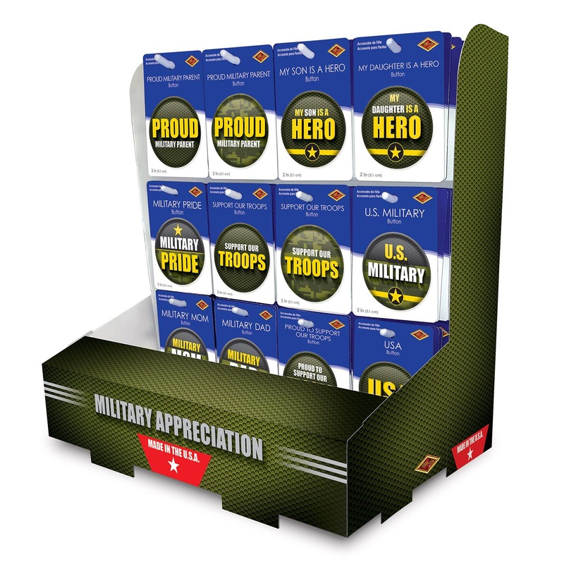 108 Piece Bulk Army Military Appreciation Counter Display