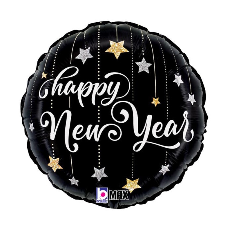 18″ NEW YEAR SPARKLING STARS FOIL BALLOON