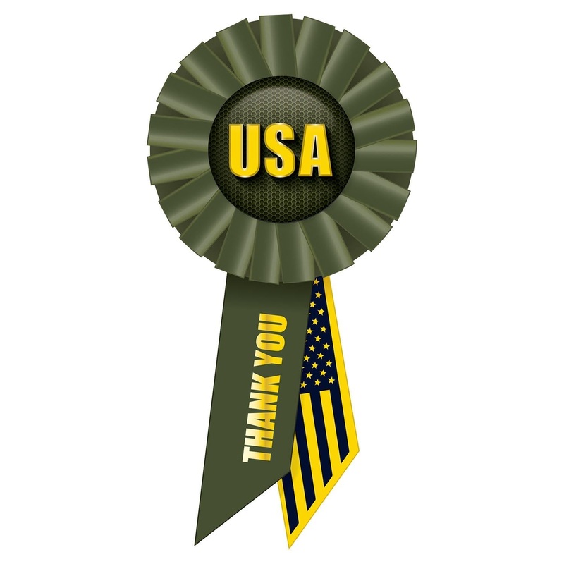 6 Pack Bulk USA Rosette- Army