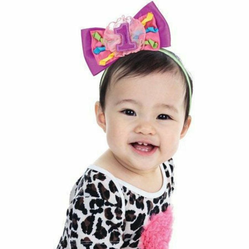 1st Birthday Bow Headband