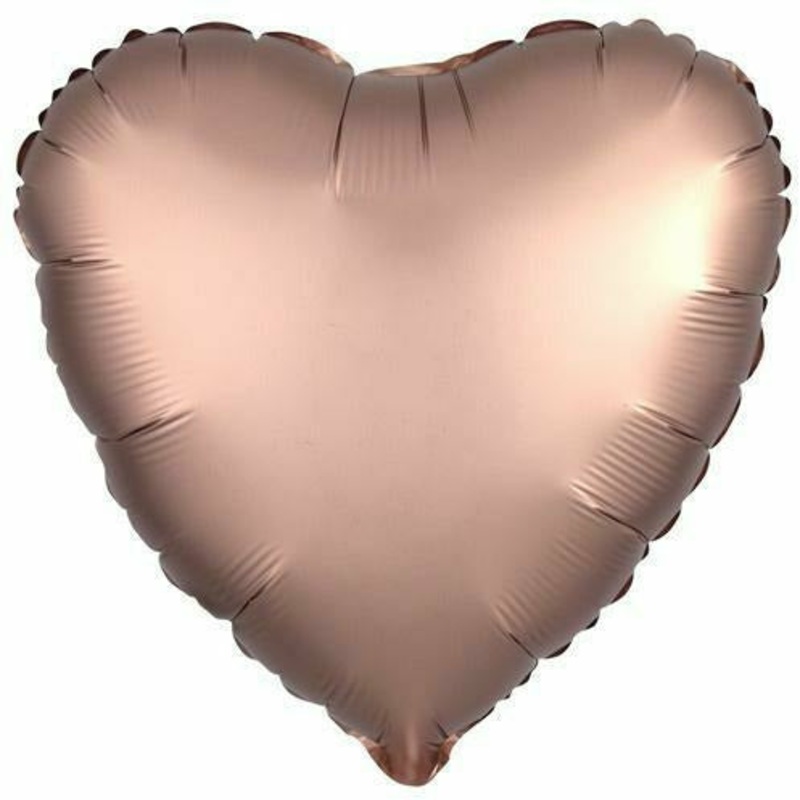 028 17″ Rose Copper Heart Foil