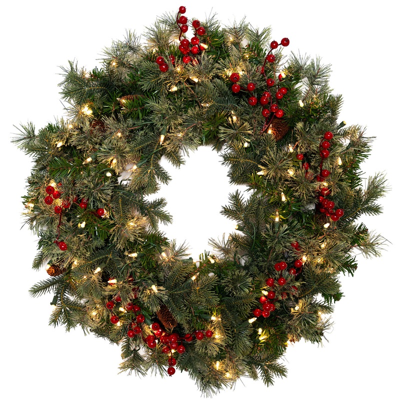 30″ Timberline Wreath – Clear