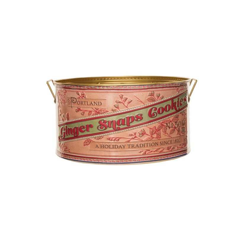 “Ginger Snaps Cookies” Embossed Container