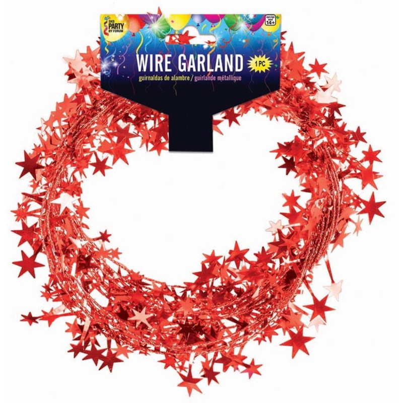 25 Foot Star Garland  Red