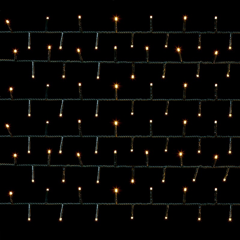 Multi-action 1500 Warm white Treebrights LED String lights With timer function & 5m Green cable