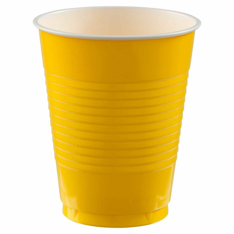 Yellow Sunshine – 18 oz. Plastic Cups, 20 Ct.