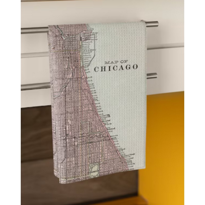 Chicago Illinois Map Kitchen,Tea Towel 16 x 24