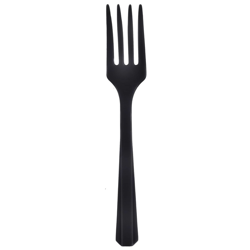 Value Reusable Plastic Forks, Mid Ct. – Jet Black