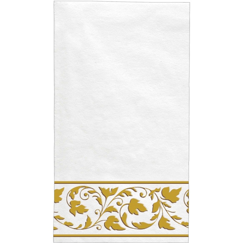 White With Gold Trim Premium Quality Guest Towels