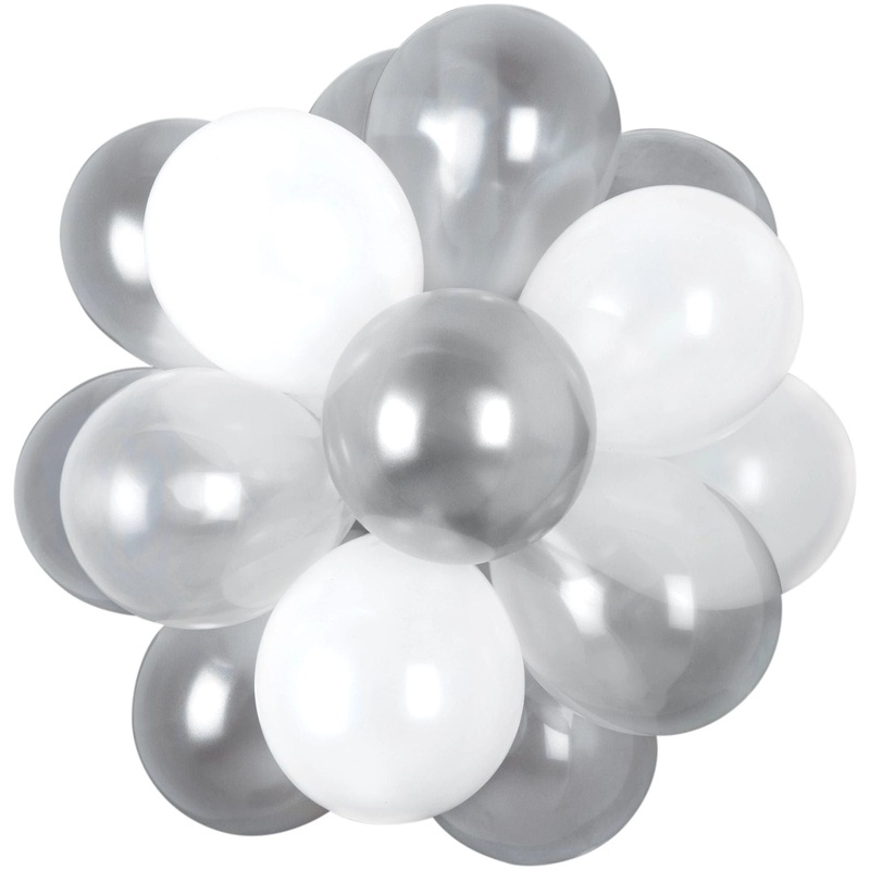 Air-Filled Latex Balloon Chandelier – Platinum