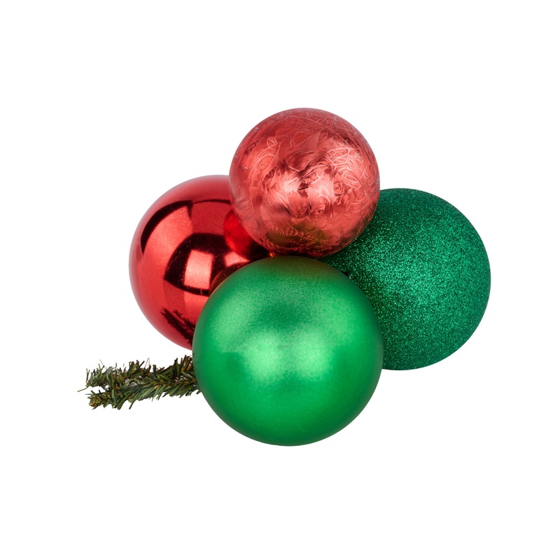 Red/Green/Emerald Ball Cluster 3″/4″