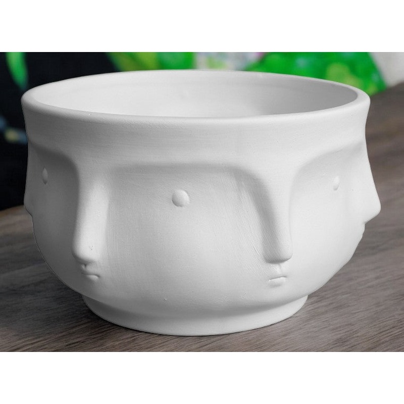 Abstract Faces Ceramic Planter