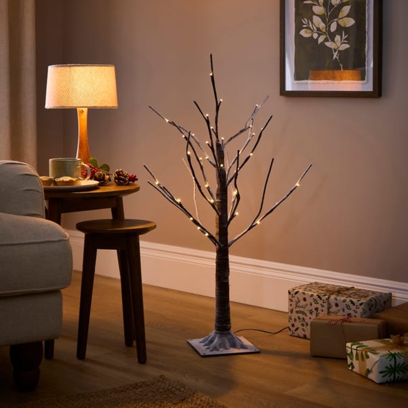 3ft Snowy Brown Twig Tree