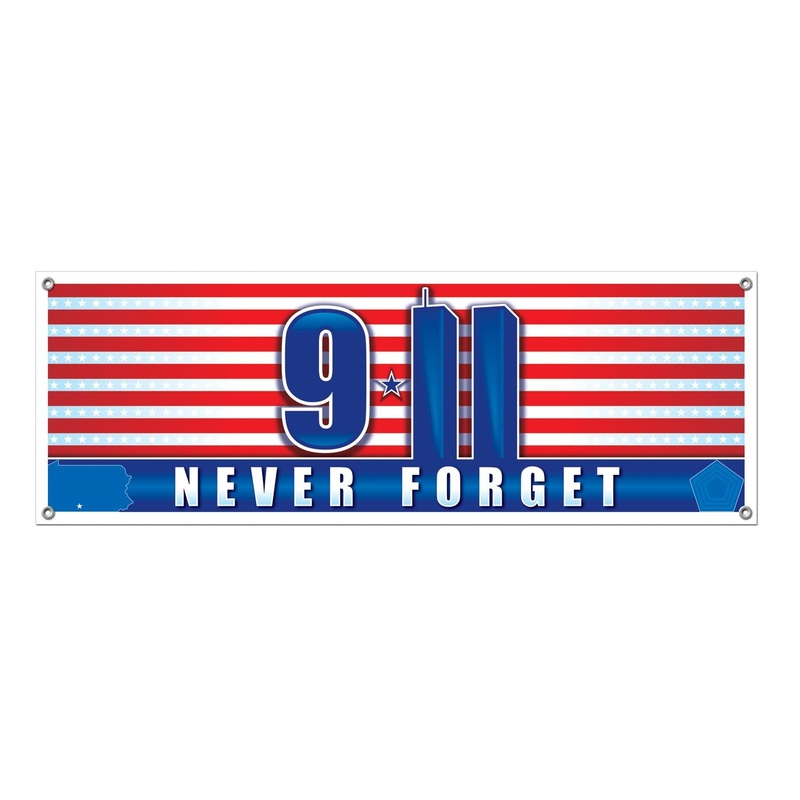 12 Pack Bulk 9/11 Never Forget Party Sign Banner