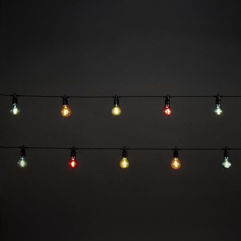 20 Warm white Festoon Connectable multicoloured LED String lights With timer function & 18m Black cable