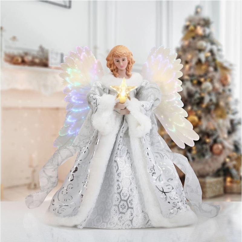 Fiber Optic Animated Tree Topper – White Angel
